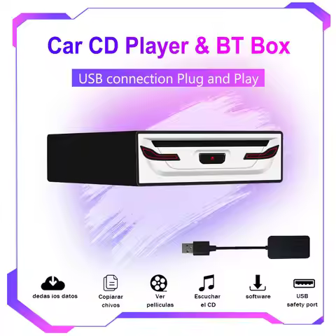 External USB 2.0 CD/DVD Player For Car Portable Plugs In CD Player With Extra USB Cable For Car Lapt