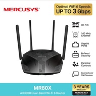 Mercusys MR80X เราเตอร์ WiFi 6 (ไม่รองรับการใส่ซิม) AX3000 Dual-Band WiFi 6 Router เพื่อการสตรีมมิ่ง