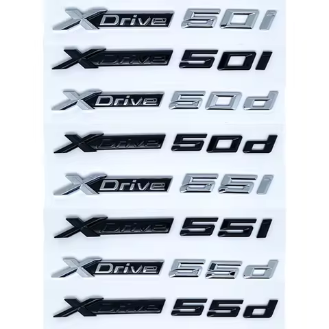 Xdrive 50i 50d 55i 55d Car Fender Emblem Trunk Badge Sticker For BMW X1 X3 X4 X5 X6 X7 Logo Accessor