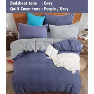 [ SG Local Seller ] Luxury Reversible 2 Colours Tone Design Fitted Bedsheet T1805 [ By Kim Hyeon ]