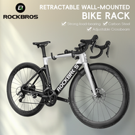ROCKBROS Bicycle Wall Mounted Rack Carbon Steel Sturdy MTB Road Bike Wall Hanger Strong Foldable Adjustable Bike Wall Mount