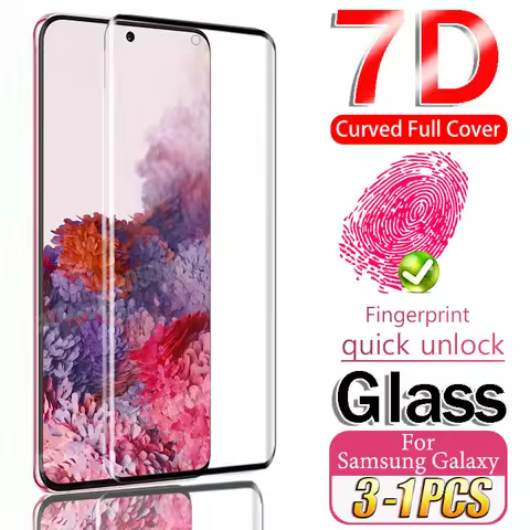 7D Tempered Glass For Samsung S21 Ultra S20 Plus Note 20 Screen Protector On S10 Plus S10 S8 S9 5G E