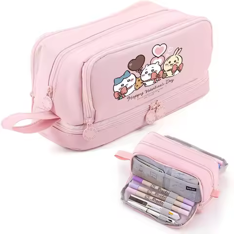 Chiikawas Stationery Case Oxford Cloth Pencil Case Student Portable Organizer for School Office Univ
