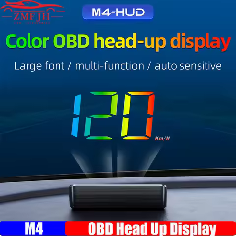 Digital M4 OBD Head Up Display Large Font Car HUD KMH MPH Speedometer Water Temperature Voltage with