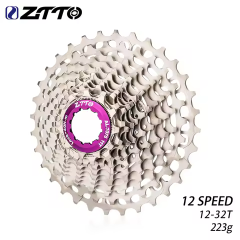 ZTTO Road Bike 12V Ultralight Cassette Sprocket 12 Speed 11-28T 32T SLR HG Compatible Silver 12S K7