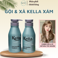 Dầu gội & xả giữ màu tóc nhuộm Kella xám  chính hãng - 500ml