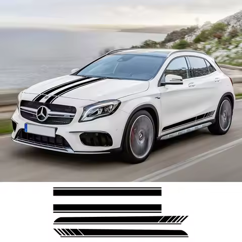 Car Side Stickers For Mercedes Benz GLA GLA45 GLA180 GLA200 GLA220 GLA250 X156 H247 AMG Hood Vinyl D