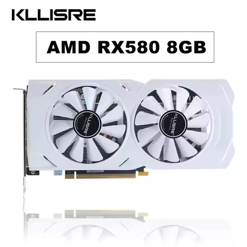 Kllisre RX580 Placas de vídeo white GPU RX 580 8GB GDDR5 Video Card 2048SP Graphics Card