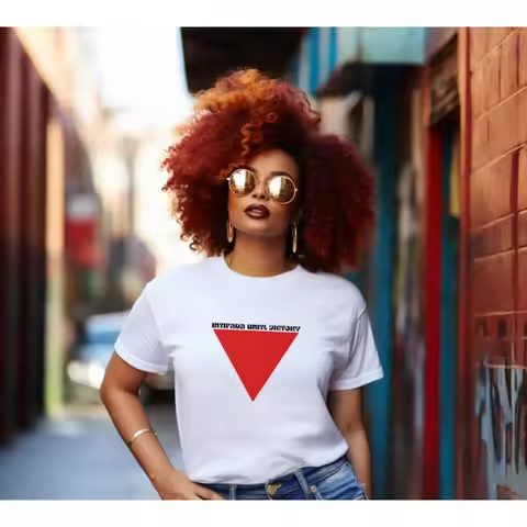 Palestine T-Shirt Red Triangle Palestinian Resistance Tee Palestine Clothing Printed T-shirt Top O-n