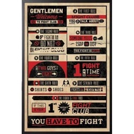 Framed Fight Club Rules Gentlemen Welcome 36x24 Movie Art Print Poster