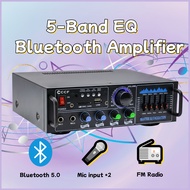 CCF mini Power Amplifier Home Bluetooth Amplifiers Karaoke 2 Channel 5-band Equalizer adjust USB SD 