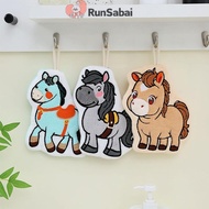 RunSabai Cartoon Cute Pony Hand Towel Coral Fleece Home Kitchen Wipes Horse Thickened Hanging Absorb