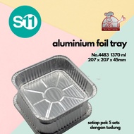 MyChef 5biji 4483-P Food Grade Aluminium Foil Tray / Dulang Aluminium Kek Petak 8 inch Pakai Buang