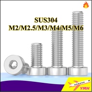 [Prompt Delivery]304 stainless steel thin head hexagon screw short head bolt M2/M2.5/M3/M4/M5/M6 [YM