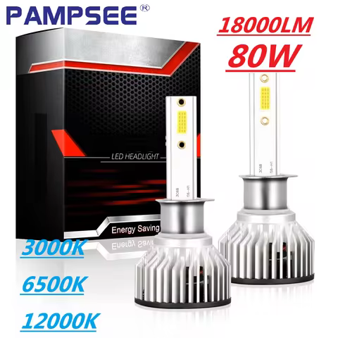 PAMPSEE H7 Led H4 H1 H11 H8 HB4 HB3 9005 9006 Lamp H4 Headlight Bulbs F2A Car Auto Fog lights 18000L