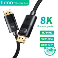 [Value Choice] Llano Display Port Cable 8K Hd 144Hz Dp To 1.4 For Laptop PC TV Gaming Monitor
