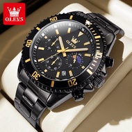 OLEVS Jam Tangan Pria Anti Air Original Tahan Keren Luxury Led Analog Stainless Steel Chronograph Wa