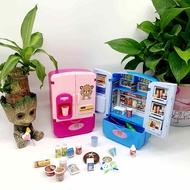 MOMIAN | Mini Refrigerator with Double Doors for Pretend Play 3-6 Years