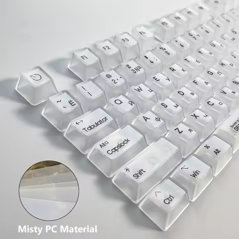 Russian Language Transparent Keycaps OEM Height Misty Surface Transparent Keycap for Mechanical Keyb