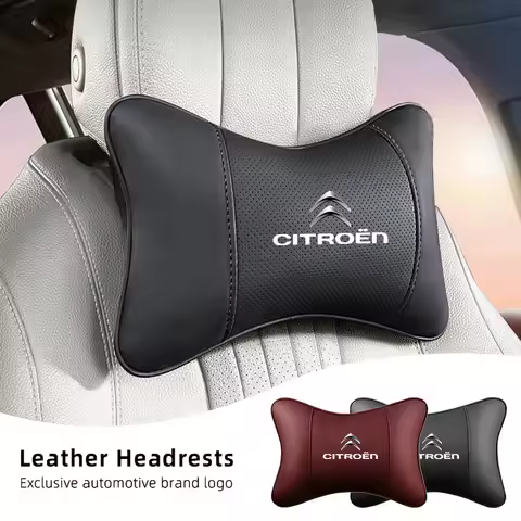 Car Leather Seat Headrest Neck Pillow Head Cushioning Accessories For Citroen C4 C3 C5 AIRCROSS C5X