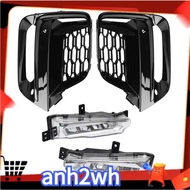 【A-NH】1Set Car Front Fog Light Grille Trim Frame &amp; LED Daytime Running Lamp Replacement Parts Accessories for BMW X3 X4 G08 G02 G01 2018-2020 Exterior Cover