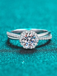 經典、時尚、豪華、優雅的十字形漸變鑽石戒指,重0.5克拉d色vvs淨度碳化矽裸石,gra認證,設計為公主風格,適合日常通勤、派對和節日佩戴。