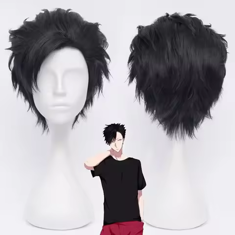 Haikyuu!! 30cm Tetsurou Kuroo Tetsuro Short Black Styled Synthetic Hair Cosplay Wig Heat Resistance