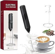 REIDL Milk Frother Handheld Electric Foam Maker with Stainless Steel Stand, Automatic Chocolate Electric Stirrer Powered Blender Whisk Drink Mixer for Lattes, Cappuccino, Frappe, Matcha, Hot Chocolate
