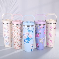 900ml Tumbler Thermos Bottle with Straw Aesthetic Tumbler Botol Air Tahan Sejuk Aquaflask Tumbler St