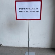 SS-11 Pop Up A4 Size Promotional Frame With Sign Stand - A4 Minimarket Price Board With Stand Sign -