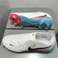 Phantom GX Luna II 2 Elite FG White/Blue Football Boots Knitted Men's Soccer Shoes Anti-slip and Wea