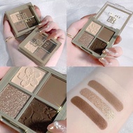 DIKALU 4-Color Peach Blossom Eyeshadow Palette Grandma Grey Smoky Matte Pearl Fade City Makeup