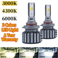 3 Colors Car Headlight 12000LM Auto Motor LED Light H4 H1 H7 H8 H11 9005 9006 HB4 3000K 4500K 6000K