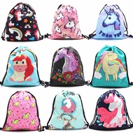 Storage Bag Unicorn 3D Digital Printed Fashion New Women Drawstring Shopping Shoulder Bag Beach Travel Girls Shoes Bags