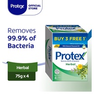 Protex Herbal AntiBacterial Bar Soap Valuepack Eliminates 99.9% Bacteria (75g x 4)