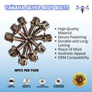 SC Body Bolts CNC Body Motor Bolts Silver Bolts fit for all kind of Yamaha model 10 pcs per Pack whi