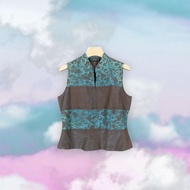 GAGGLE Gray Blue Mixed Color Reflective Color-changing Nylon Rose Jacquard Lightweight Vest [Mentaik