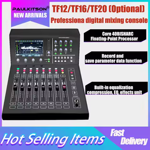 Paulkitson TF12 Digital Mixing Console With 12 Channels And 99 Bit Dps Reverb Chip For Live Recordin