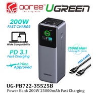 UGREEN POWER BANK PB722 200W 25000MAH / PB721 130W 20000MAH /PB724 100W 12000MAH DIGITAL DISPLAY - P