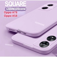 Oppo A58 A78 2023 Square Liquid Phone Case For Oppo A78 OppoA78 78A A 78 4G 5G 2023 Silicone Casing 