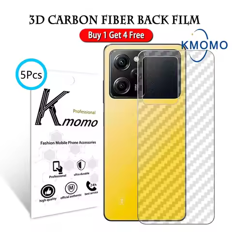 5Pcs Carbon Fiber Film For Xiaomi Poco F6 Pro X6 M6 C65 F5 X5 M5 M5s F4 GT X4 M4 5G C40 X3 Nfc Back 