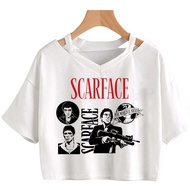 Scarface Crop Top - Harajuku Y2K Gyaru Summer Fashion 2025