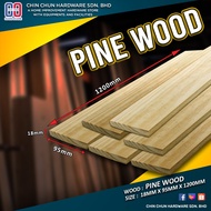 2PCS  [ NEW ORIGINAL & PLAIN ] 18 x 95 x 1200mm PINE WOOD | PLANK | PALLET | SHELF | DECO | RACK | K