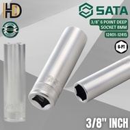 SATA 3/8" DR Wrench Socket / Deep Long Type / 8MM - 22MM / LIFETIME WARRANTY / 12401 - 12415