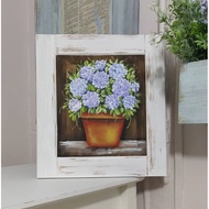 Hydrangea wood painting 40x40 cm, decorative painting
