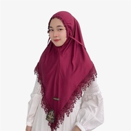 Hijab Bergo Kerut Renda/ Jilbab Non pet Kerut Renda/ Hijab instan renda Cantik
