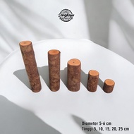 Coated Wood Log D 5-6 cm H 5-25 cm Wood Pieces Rustic Craft Decoration