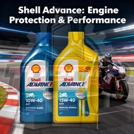 【READY STOCK】4T SHELL AX7 10W-40 / 15W-50 ENGINE OIL (1L) API SM JASO MA2 SEMI SYNTHETIC BASED