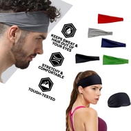 Sports Absorbent Non-Slip Sweat Headband Elastic Hair Band Yoga H airband Gym Stretch Head Fitness B