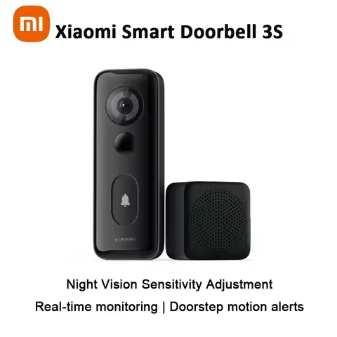 Xiaomi Smart Doorbell 3S IP65 Waterproof 2K Ultra HD Night Vision Long Battery AI Human Recognition 